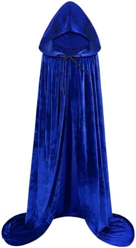 Sarfel Hooded Cloak Velvet Cape with Hood Halloween Capes Women Witch Costume Vampire Cloak Wizard Robe Men Cosplay Costume