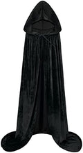 Sarfel Hooded Cloak Velvet Cape with Hood Halloween Capes Women Witch Costume Vampire Cloak Wizard Robe Men Cosplay Costume