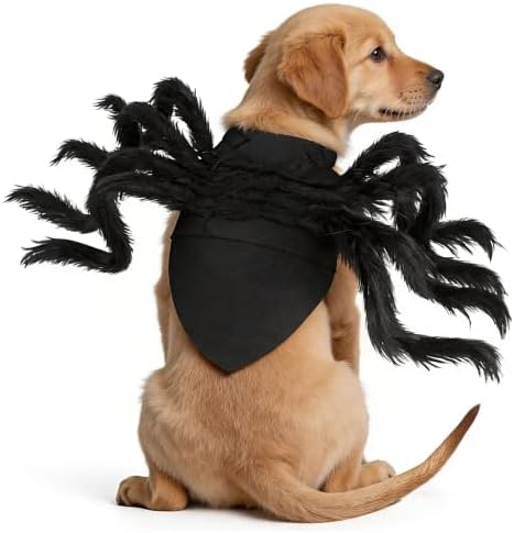 Halloween Spider Costume for Dog, Halloween Pet Costume Halloween Decorations, Spider Decor Halloween Party Supply, Spider Cosplay Costumes with Adjustable Velcro for Small Medium Dogs and Cats