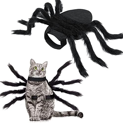 Halloween Spider Costume for Dog, Halloween Pet Costume Halloween Decorations, Spider Decor Halloween Party Supply, Spider Cosplay Costumes with Adjustable Velcro for Small Medium Dogs and Cats