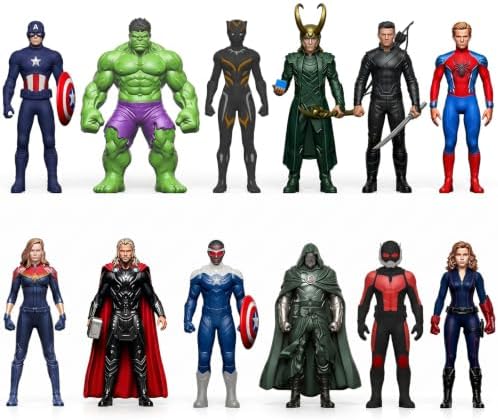 18Pcs Super Hero Figures Toy, 4.5 Inch Cartoon Heroic Legends Miniatures - Collectible PVC Toy Models, Desktop Ornaments Display Playset Gift for Kids & Movie Fans