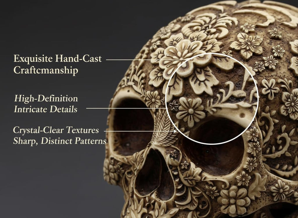 Life Size Plastic Skull - Skeleton Head Prop for Halloween Haunted House