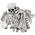 JOYIN 28 PCS Halloween Decorations Skeleton Bones and Skull Kit, Indoor Outdoor Decorations Plastic Bones Scary for Spooky Graveyard Haunted House Lawn Yard Party Decor