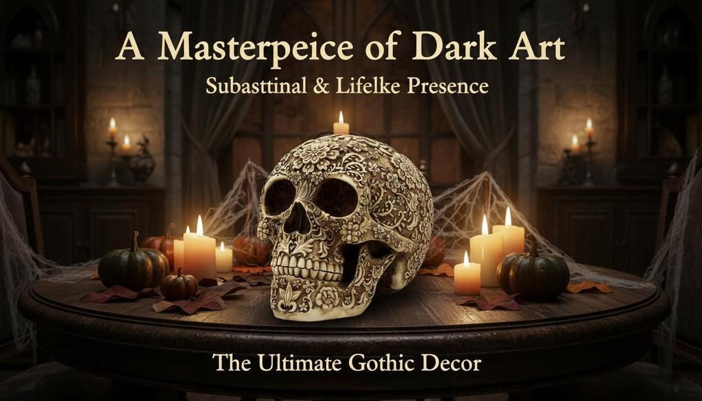 Life Size Plastic Skull - Skeleton Head Prop for Halloween Haunted House
