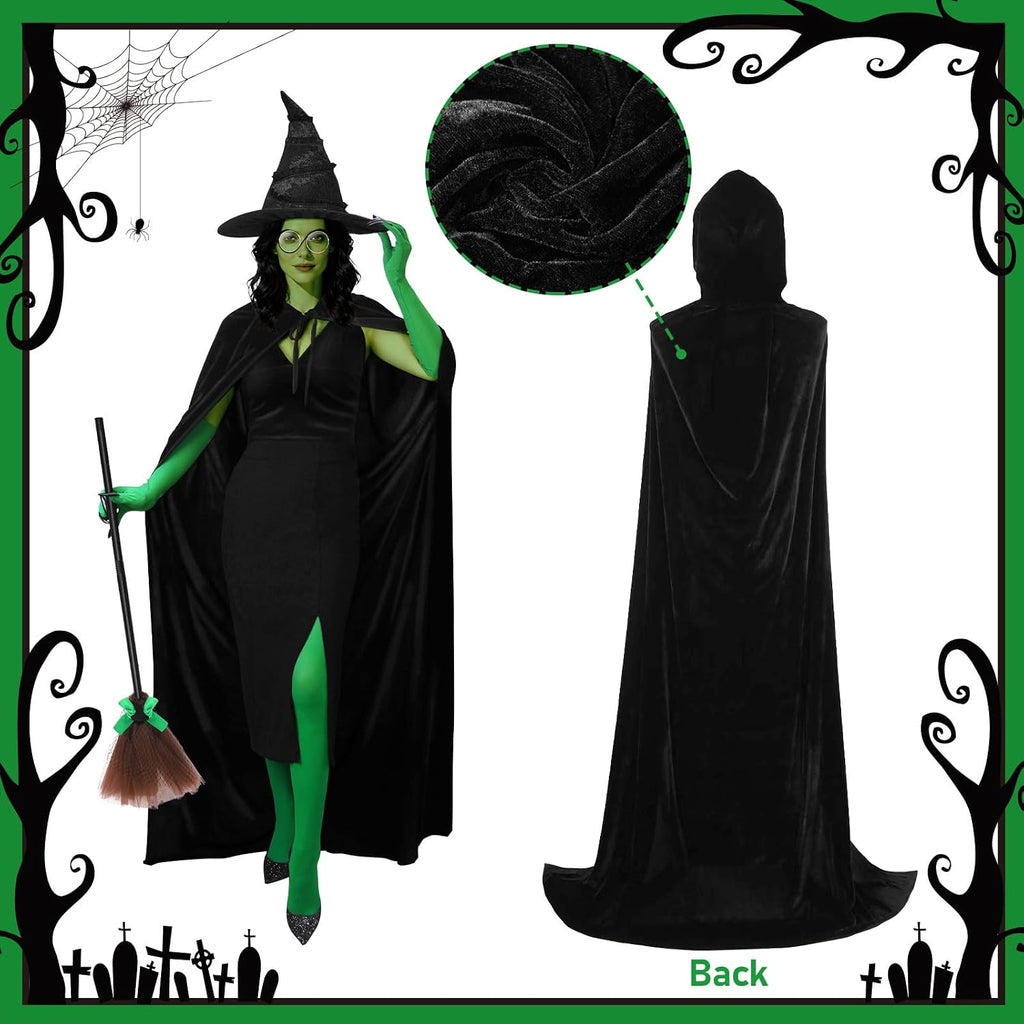 8 PCS Witch Costume Women Adult,Witch Hat Halloween Costume Women