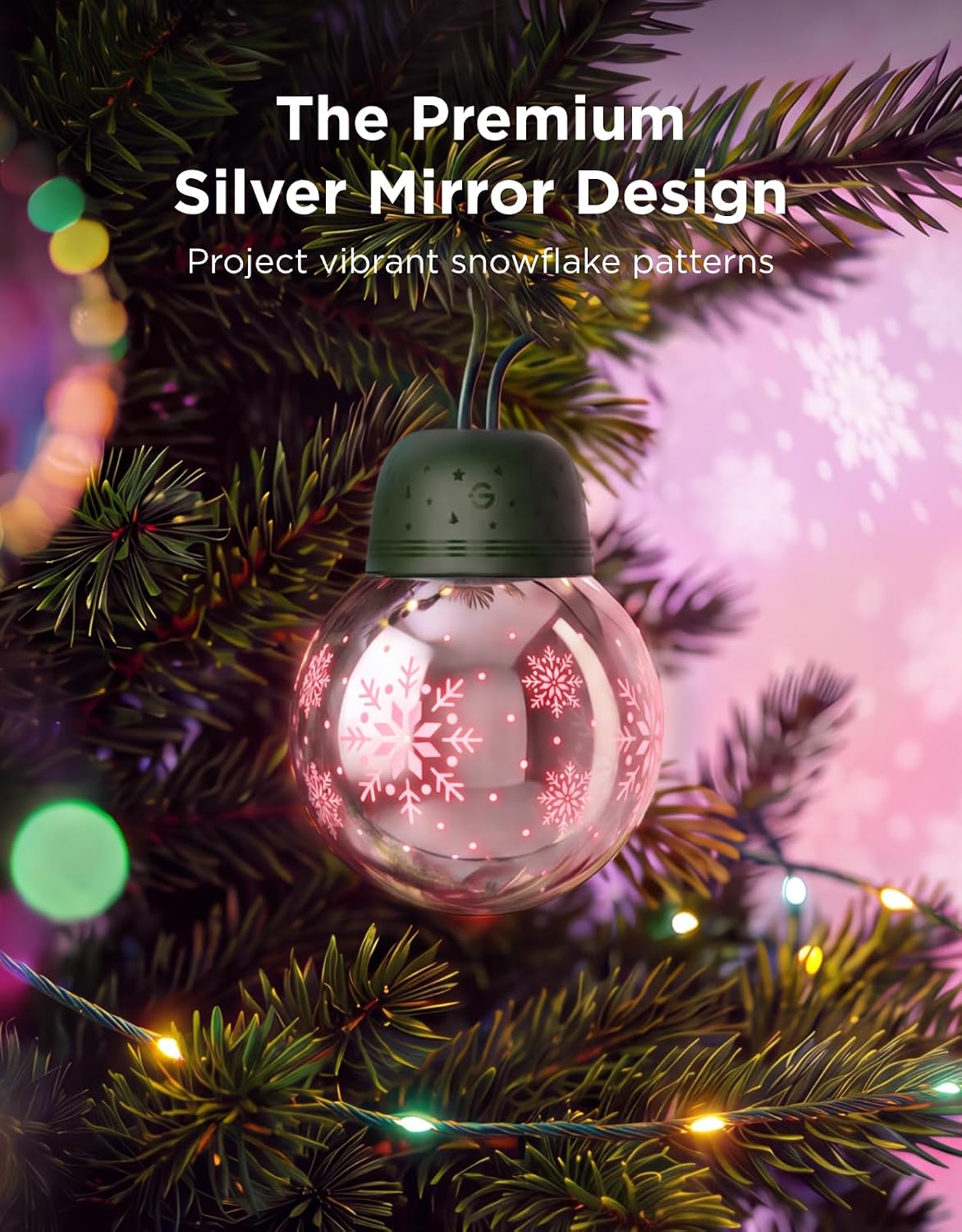 Govee Christmas 2-in-1 99FT Green String & 26FT Silver Ornament Ball Lights