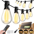 Tenmiro 200FT Solar String Lights Outdoor Waterproof with Remote Dimmable
