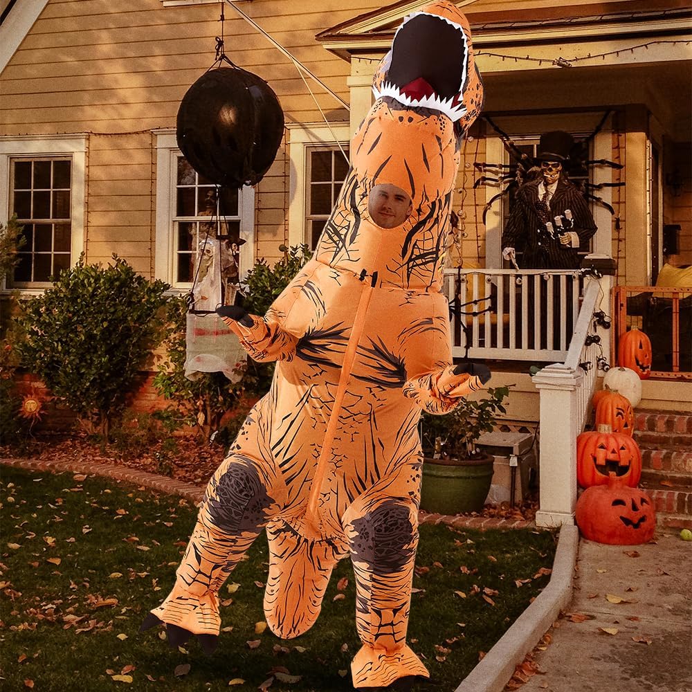 8 Colour Halloween Inflatable Dinosaur Costume Adult Fancy Dinosaur Suit Blow up Trex Costume