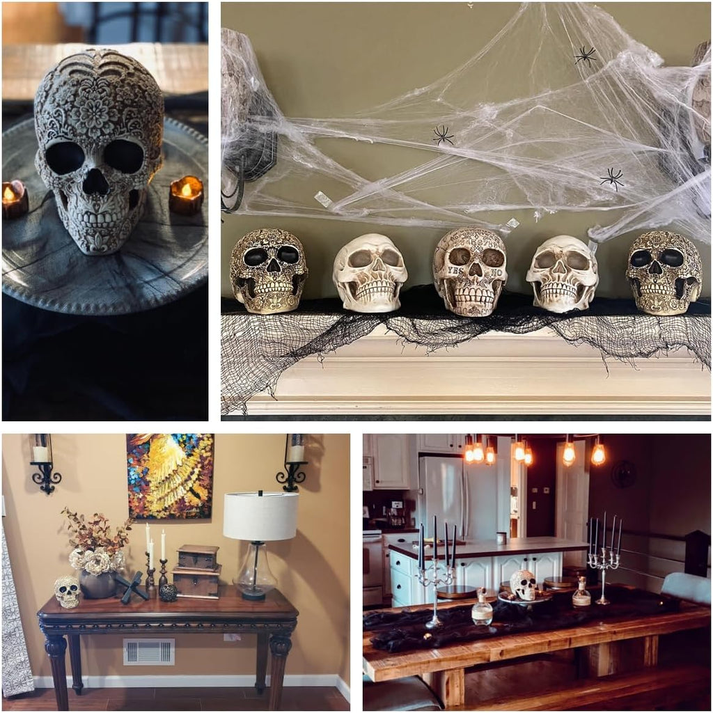 Life Size Plastic Skull - Skeleton Head Prop for Halloween Haunted House