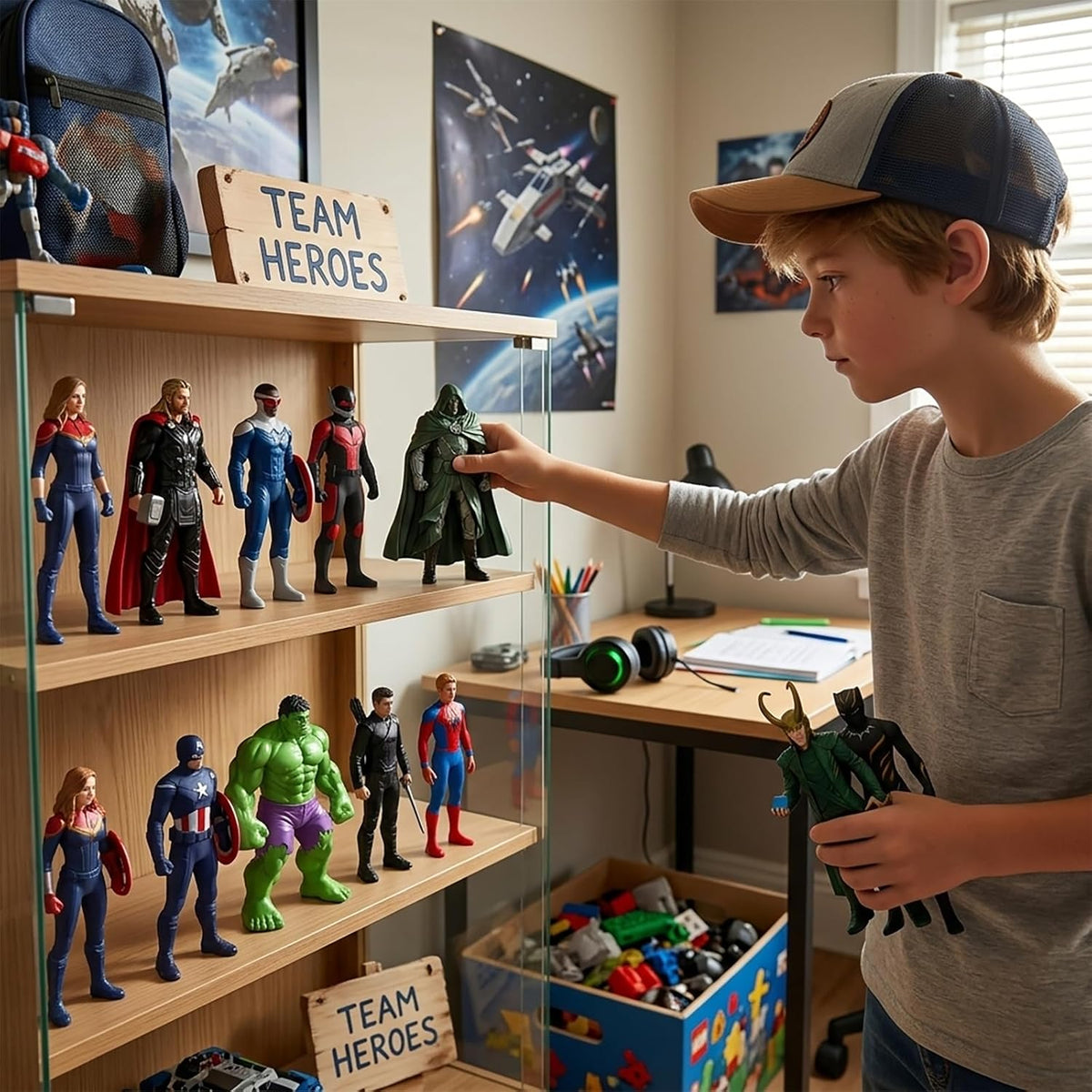 18Pcs Super Hero Figures Toy, 4.5 Inch Cartoon Heroic Legends Miniatures - Collectible PVC Toy Models, Desktop Ornaments Display Playset Gift for Kids & Movie Fans