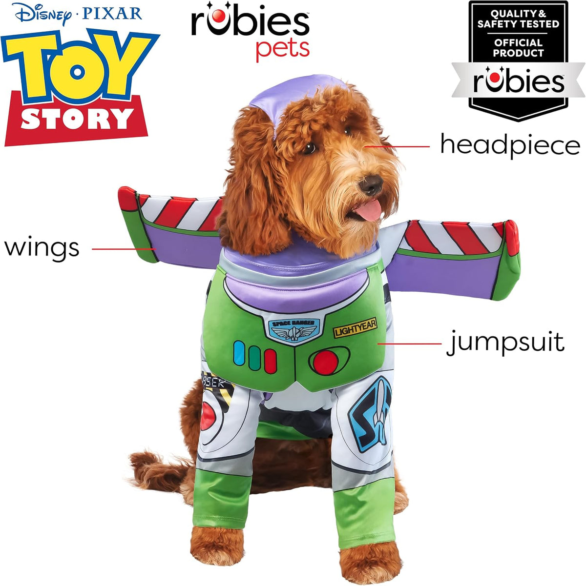 Rubies at Party City Toy Story: Buzz Lightyear Pet Costume for for Dogs or Cats, Medium