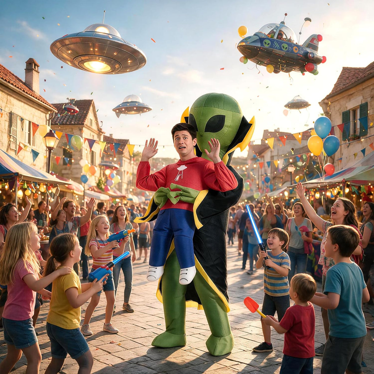 One Casa Inflatable Alien Costume for Adult,Blow Up Halloween Suit
