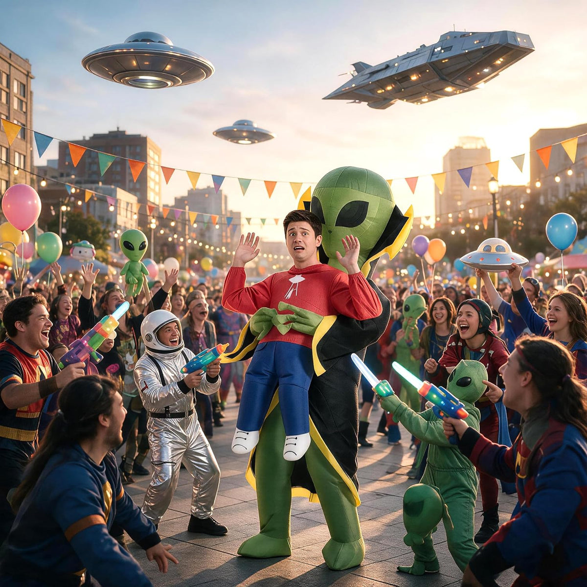 One Casa Inflatable Alien Costume for Adult,Blow Up Halloween Suit