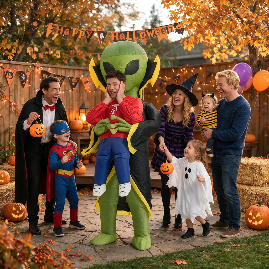 One Casa Inflatable Alien Costume for Adult,Blow Up Halloween Suit