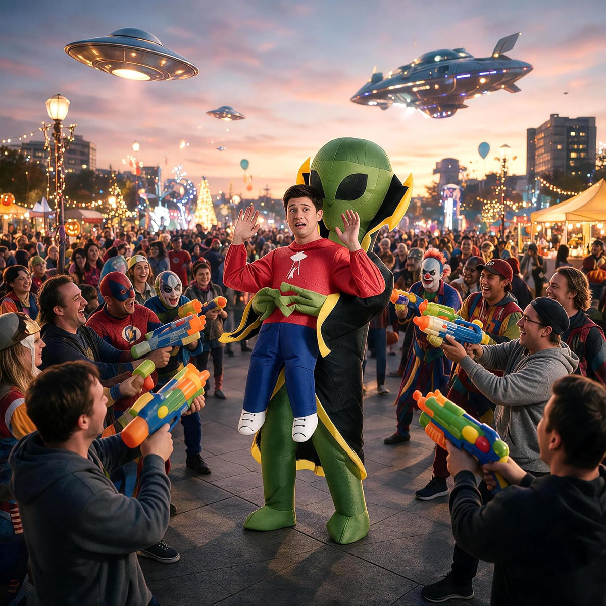 One Casa Inflatable Alien Costume for Adult,Blow Up Halloween Suit